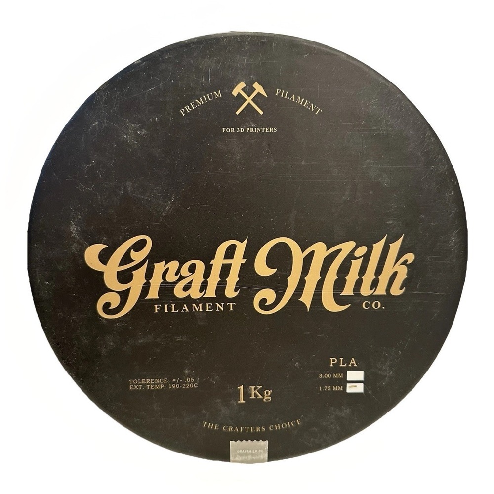 Graft Milk Filament Co. 3D Printer 1.75mm PLA "Primer‎ Grey" 1 Kg Premium Rare